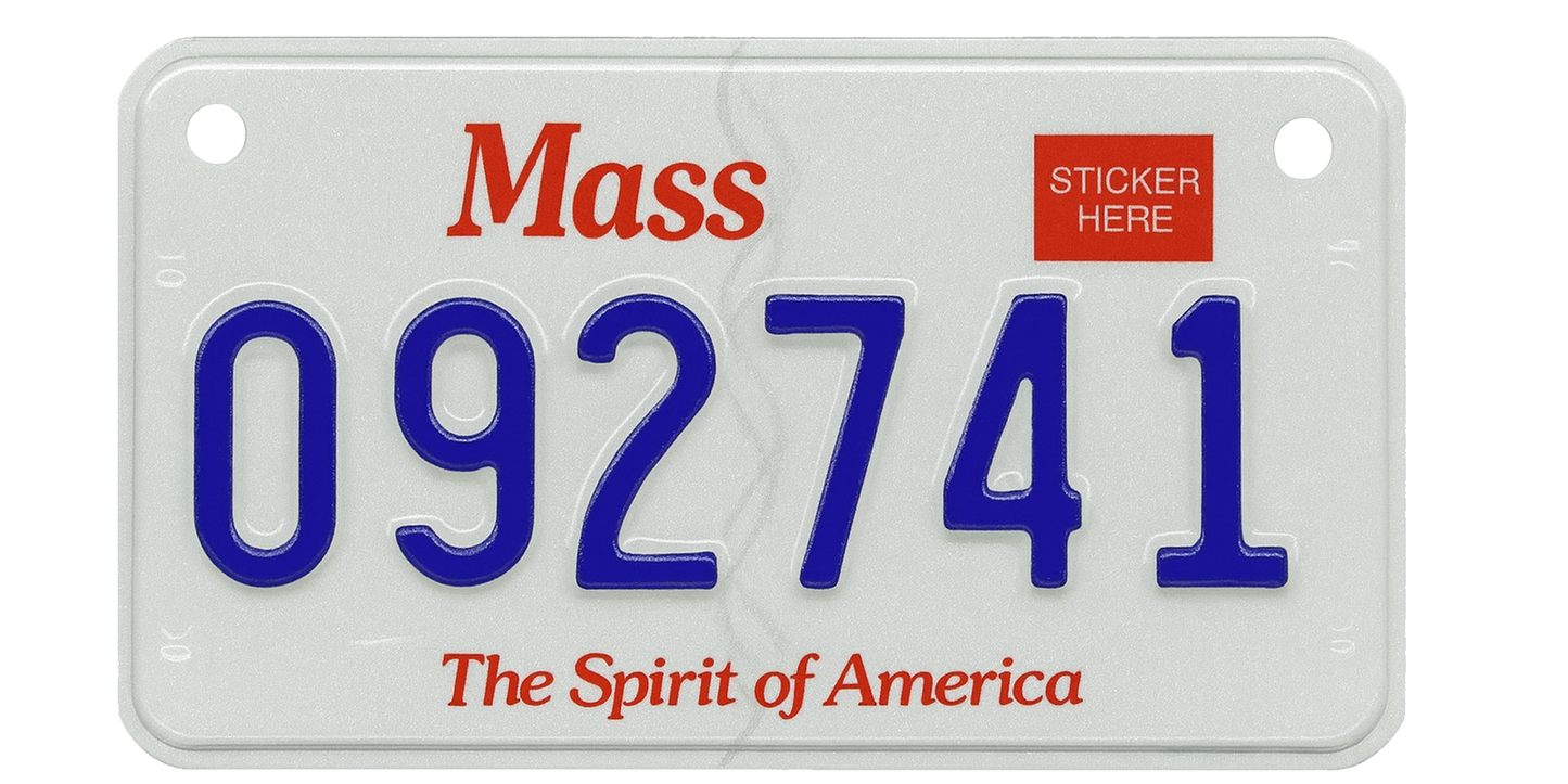 Massachusettes Motorcycle License Plate Wrap Kit