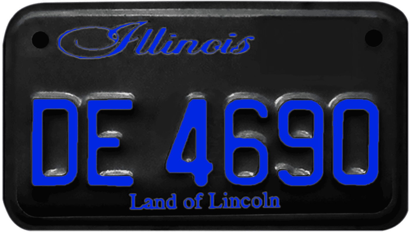 Illinois Motorcycle License Plate Wrap Kit