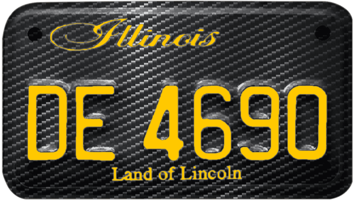 Illinois Motorcycle License Plate Wrap Kit