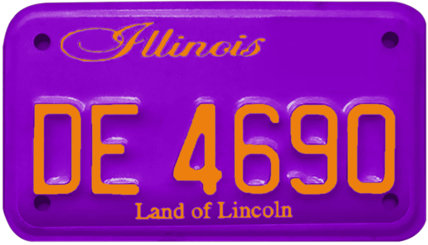 Illinois Motorcycle License Plate Wrap Kit