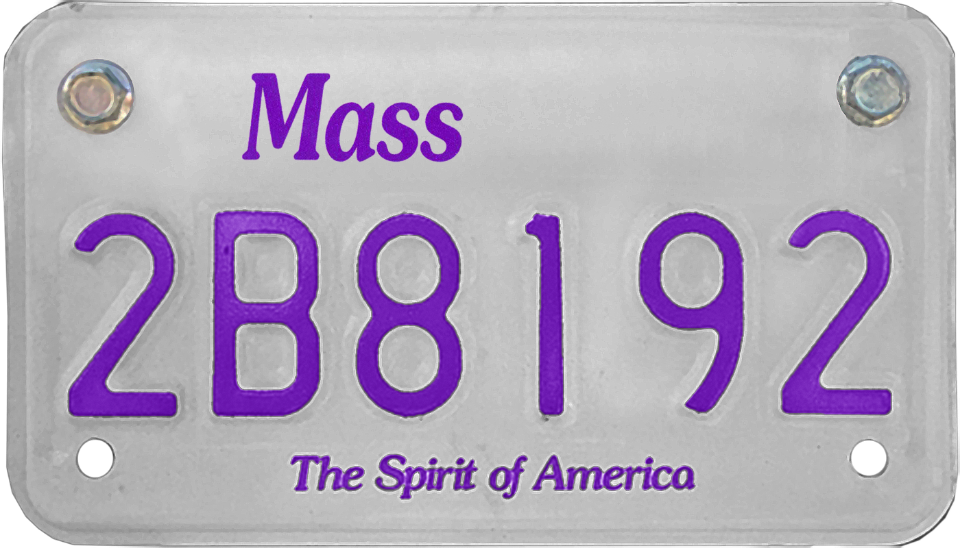 Massachusettes Motorcycle License Plate Wrap Kit