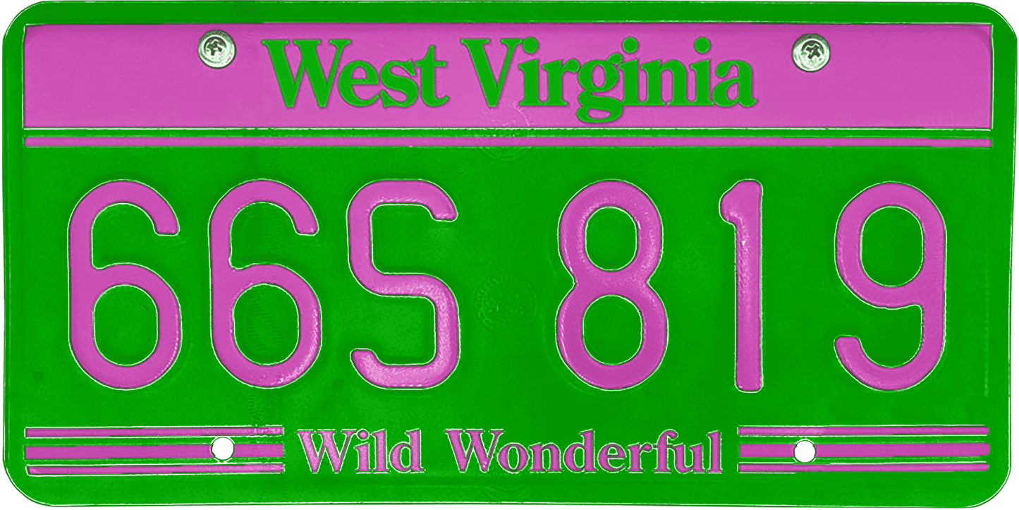 West Virginia License Plate Wrap Kit