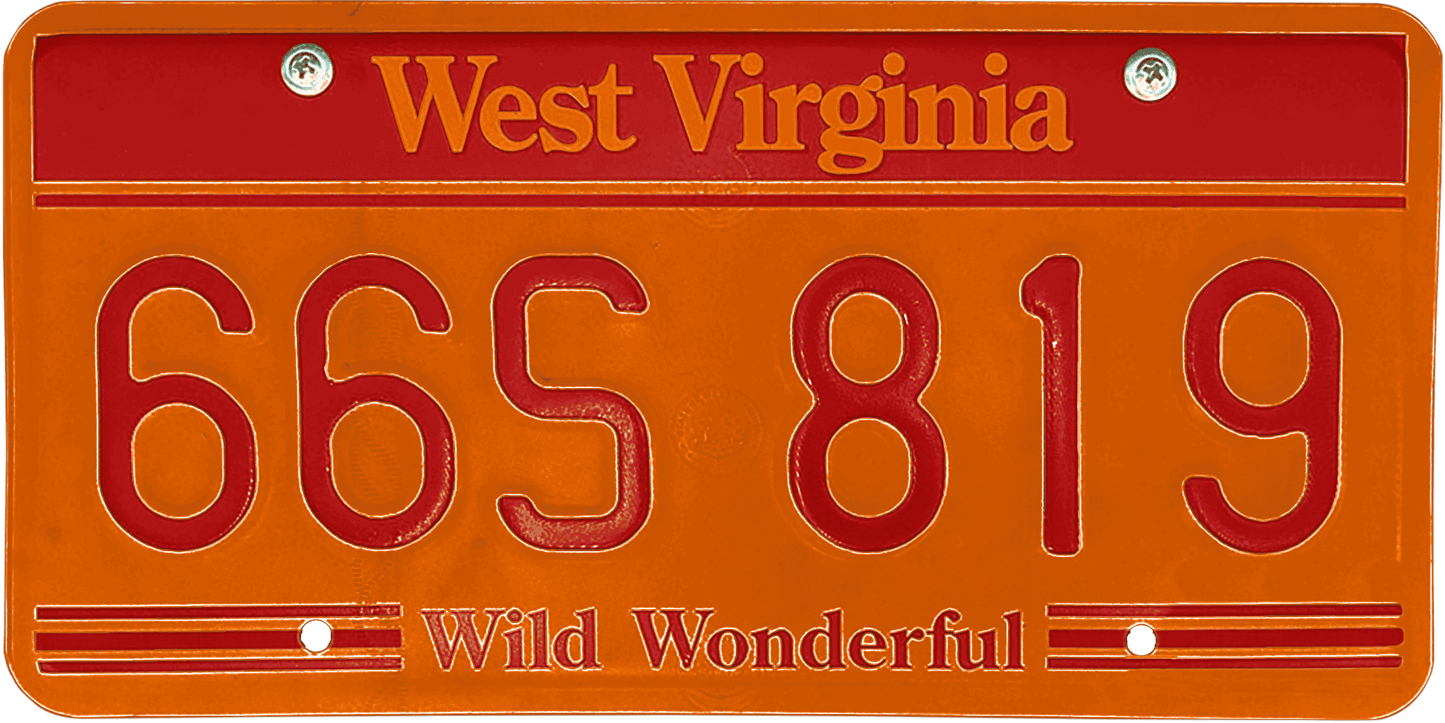 West Virginia License Plate Wrap Kit