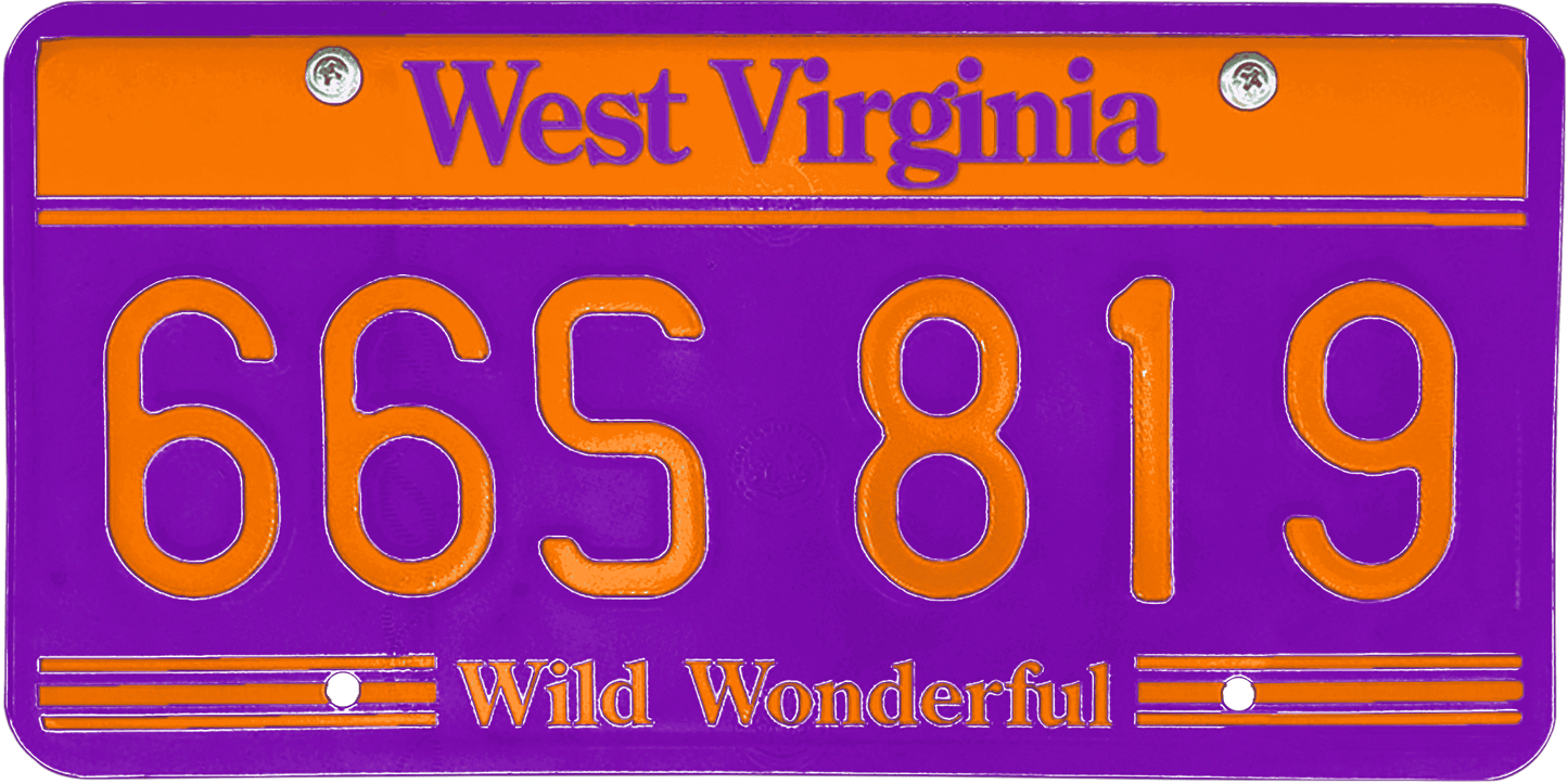 West Virginia License Plate Wrap Kit