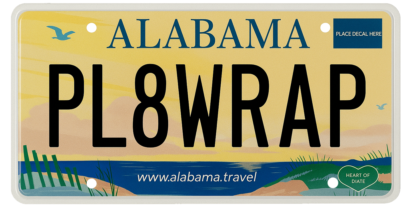 Alabama License Plate Wrap Kit