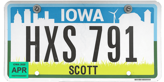 Iowa License Plate Wrap Kit