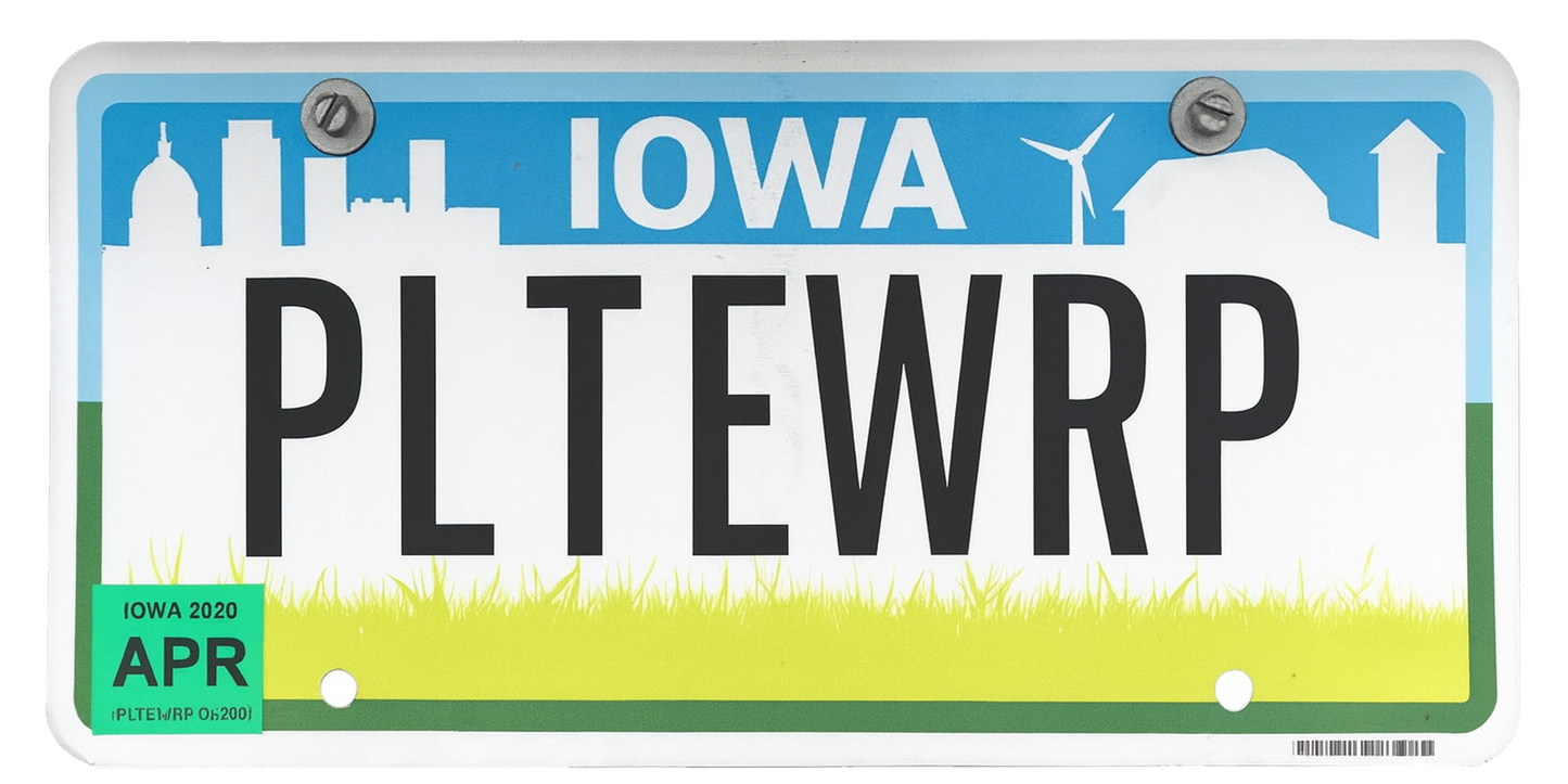 Iowa License Plate Wrap Kit