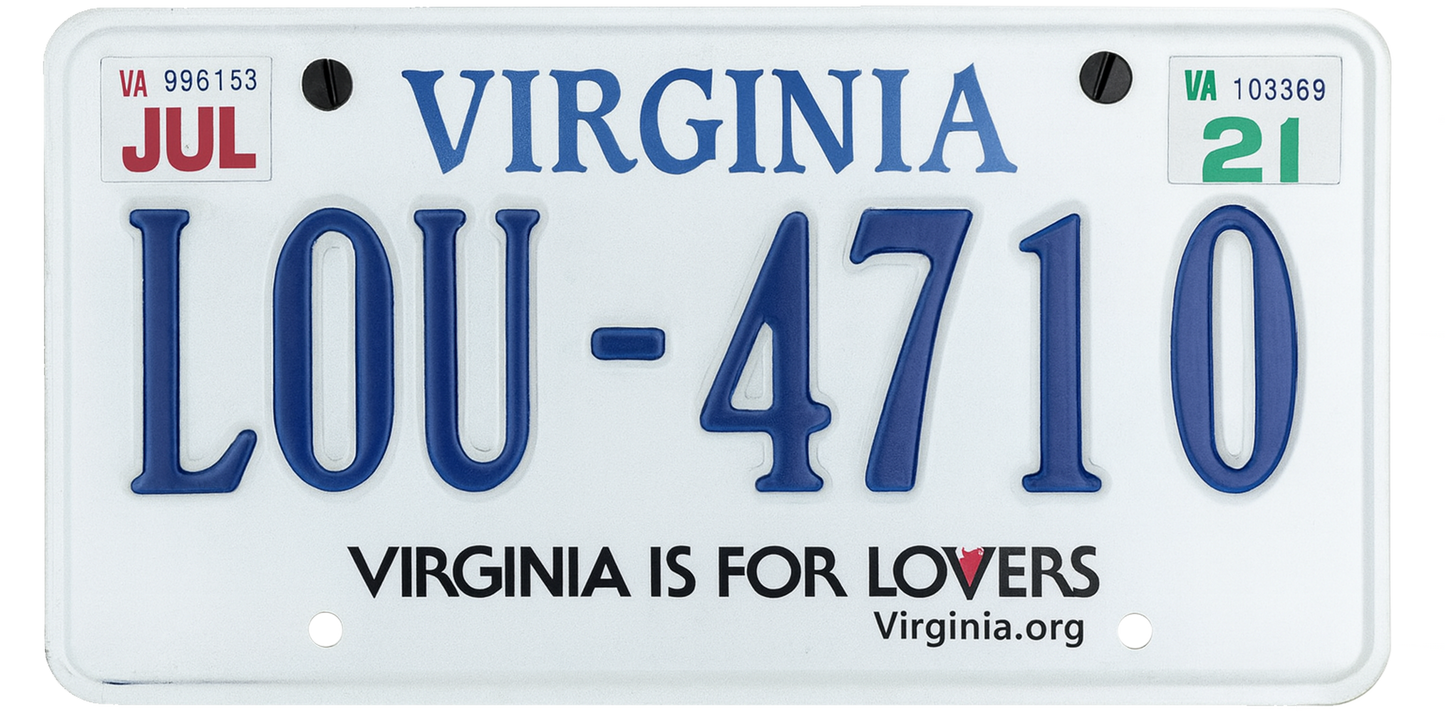 Virginia License Plate Wrap Kit