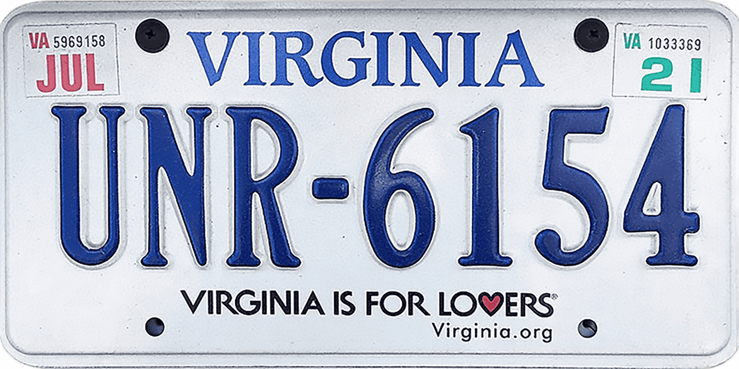 Virginia License Plate Wrap Kit