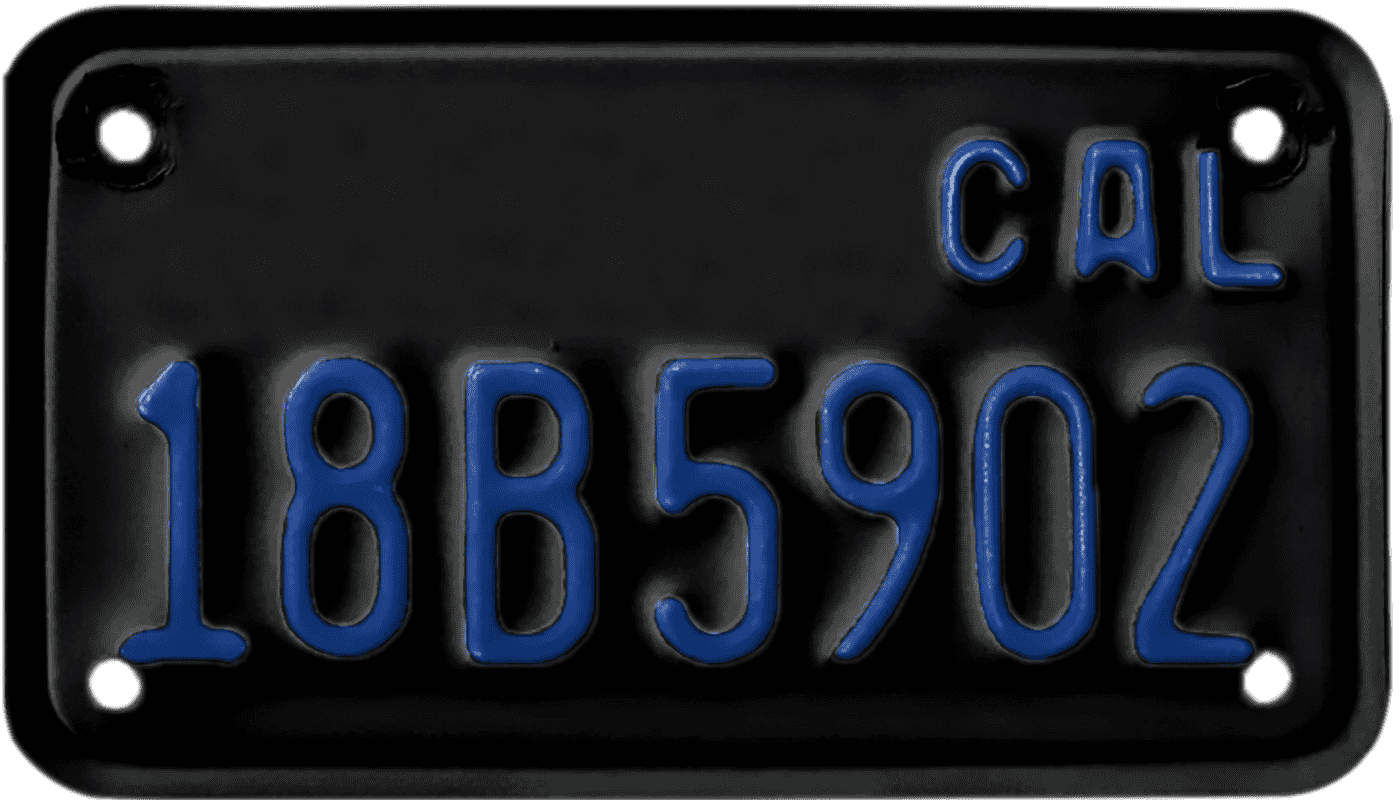 California Motorcycle License Plate Wrap Kit