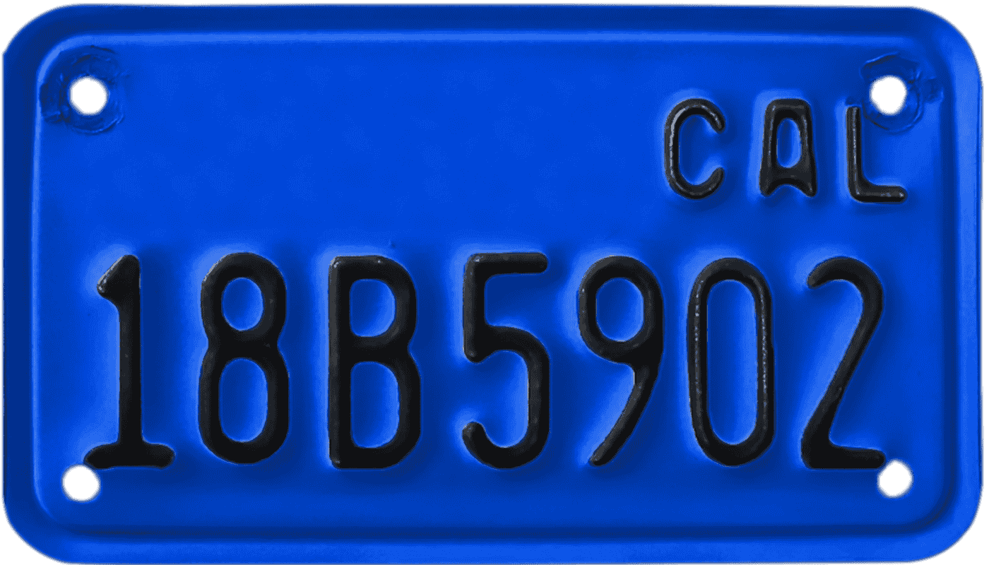 California Motorcycle License Plate Wrap Kit