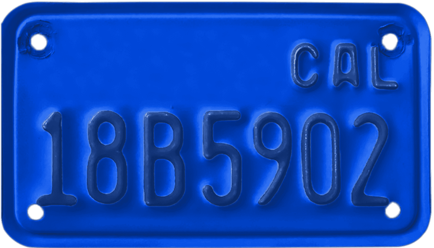 California Motorcycle License Plate Wrap Kit