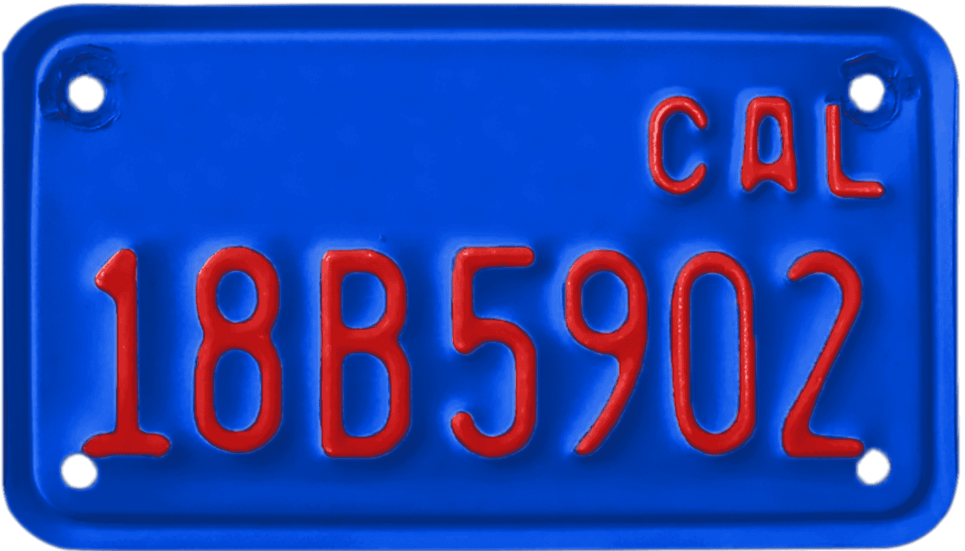 California Motorcycle License Plate Wrap Kit