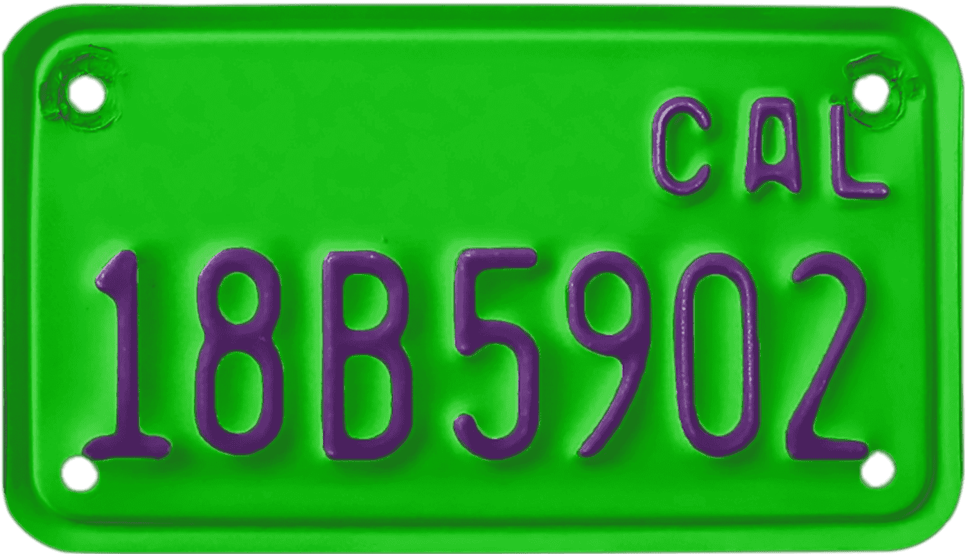 California Motorcycle License Plate Wrap Kit