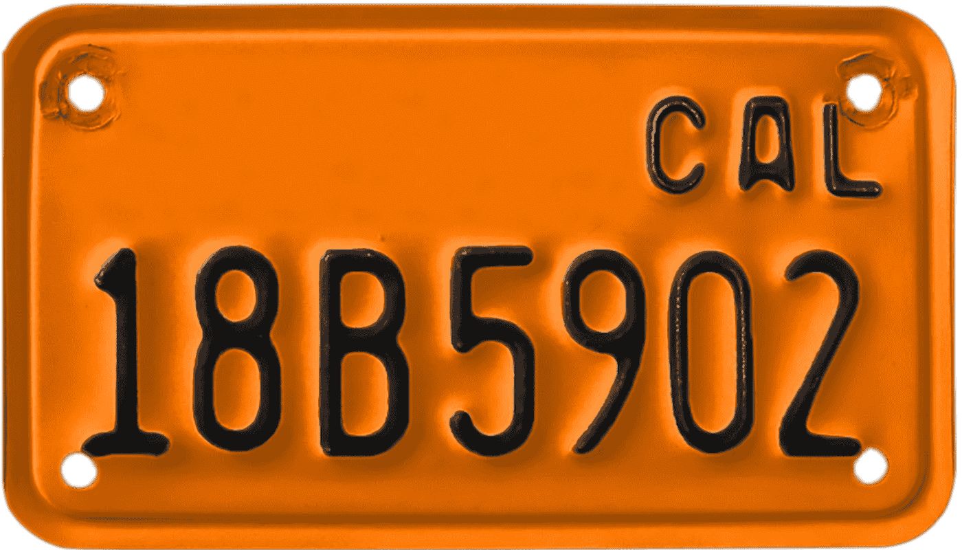 California Motorcycle License Plate Wrap Kit