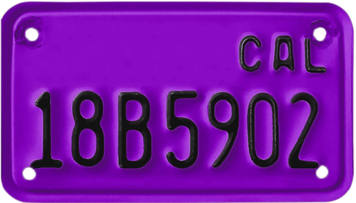 California Motorcycle License Plate Wrap Kit