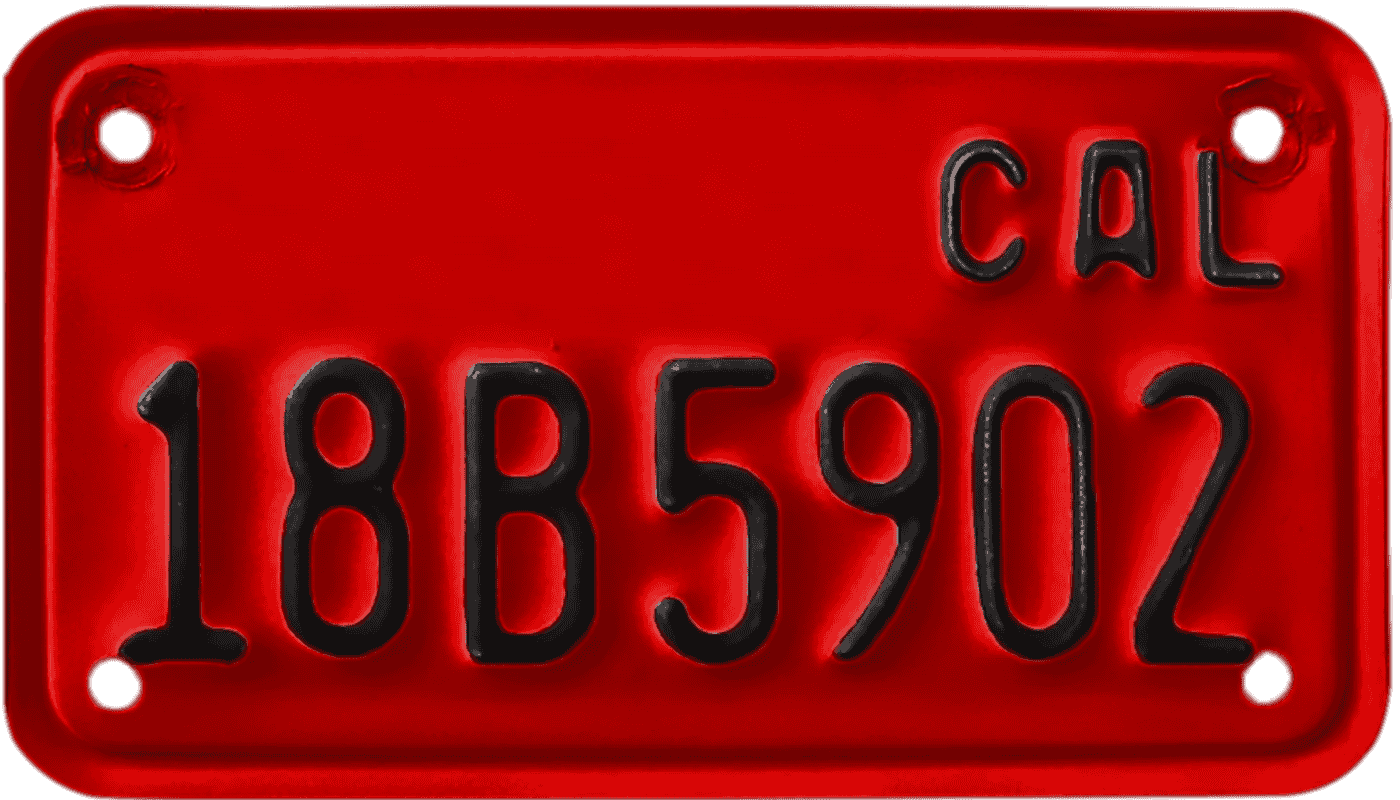 California Motorcycle License Plate Wrap Kit