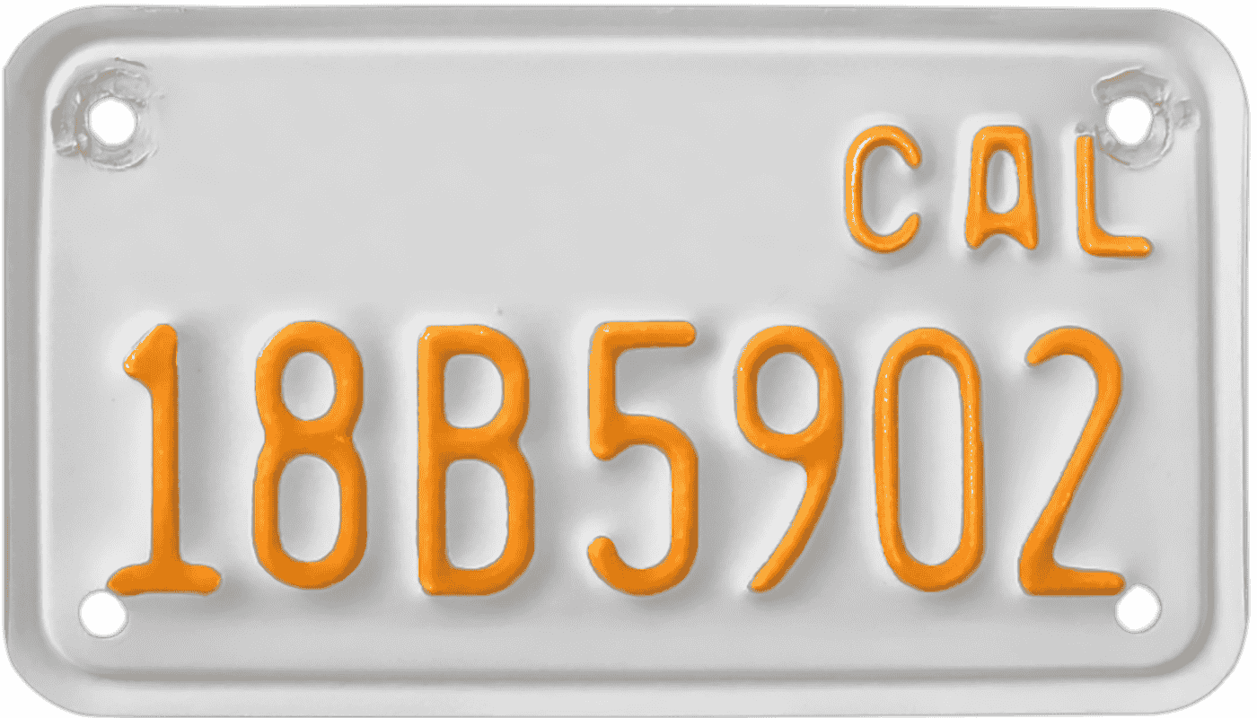 California Motorcycle License Plate Wrap Kit