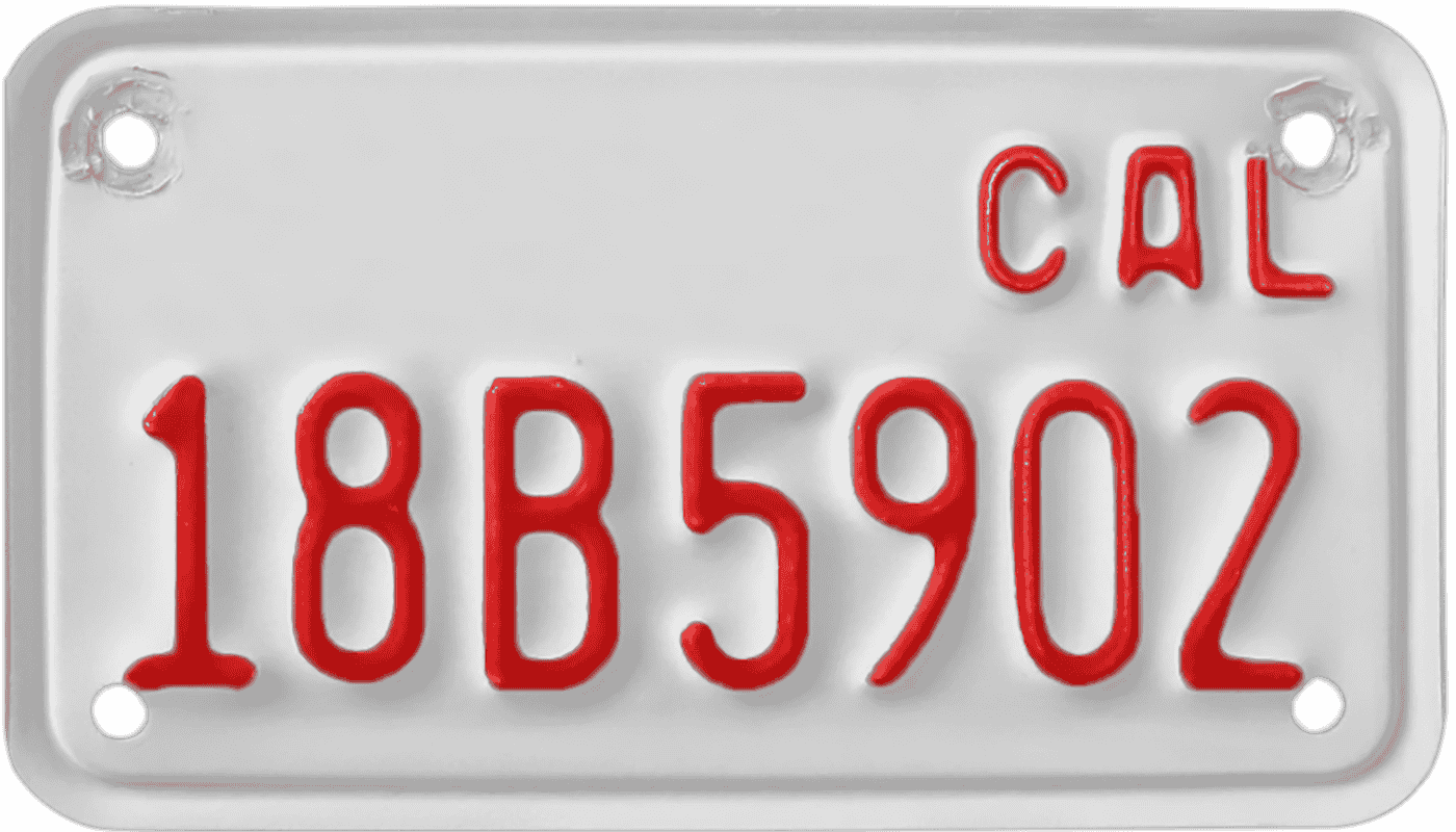 California Motorcycle License Plate Wrap Kit