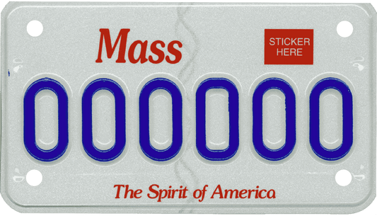 Massachusettes Motorcycle License Plate Wrap Kit