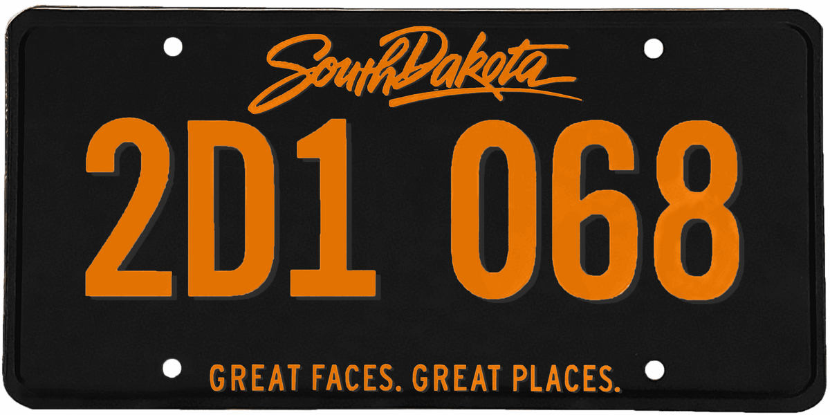 South Dakota License Plate - Mount Rushmore Design, Random Letters/Numbers, Used But Nice Condition