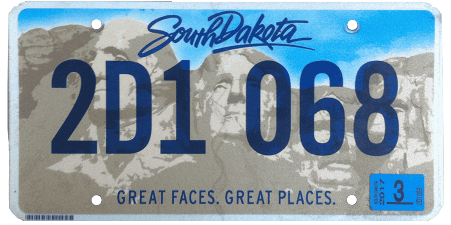 South Dakota License Plate Wrap Kit