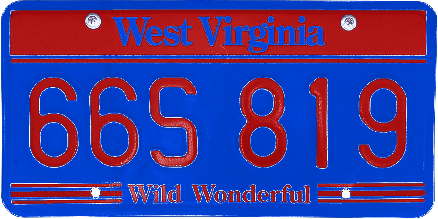 West Virginia License Plate Wrap Kit