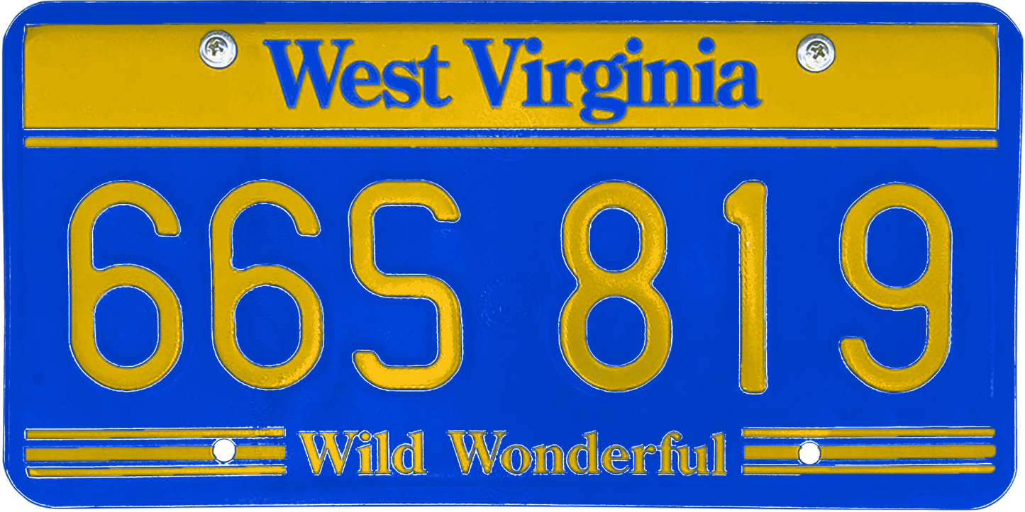 West Virginia License Plate Wrap Kit