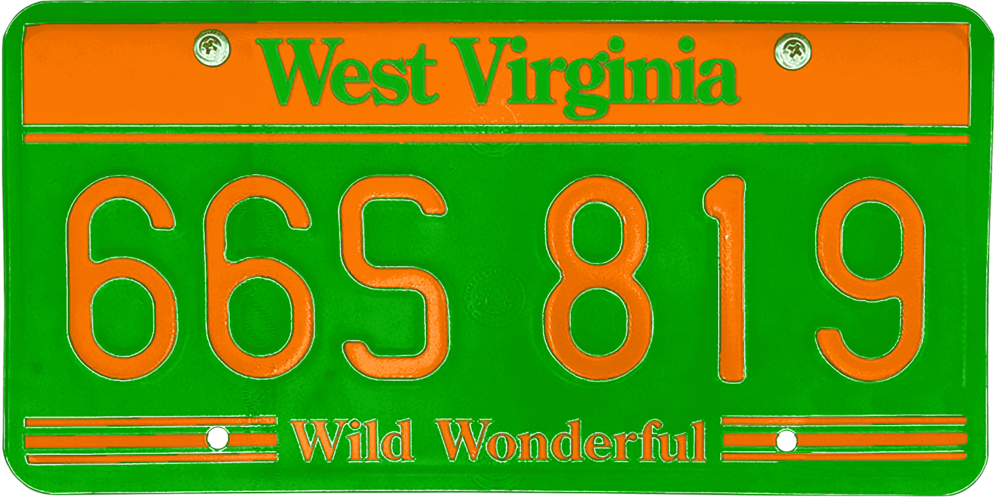 West Virginia License Plate Wrap Kit