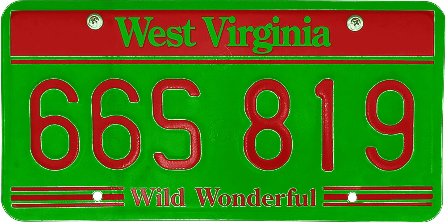 West Virginia License Plate Wrap Kit