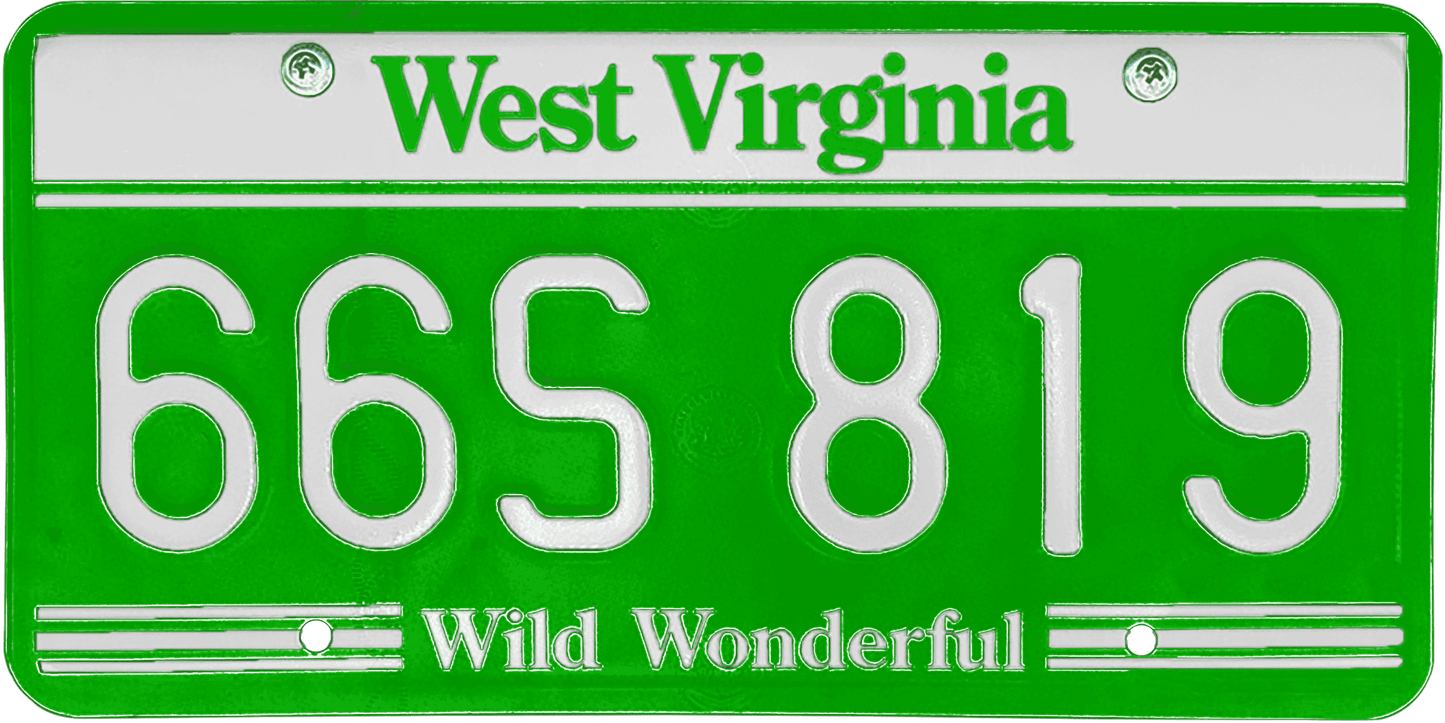 West Virginia License Plate Wrap Kit