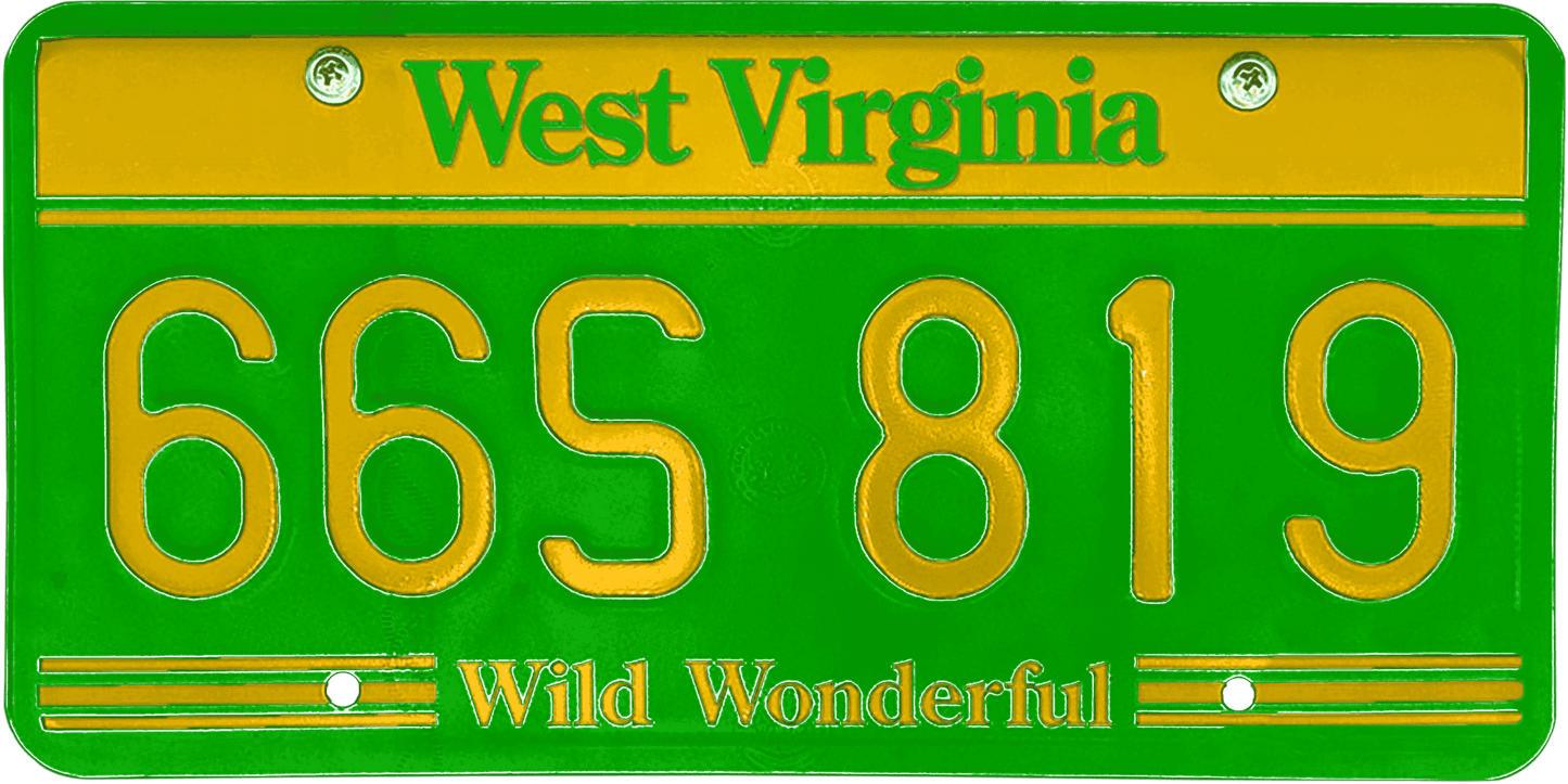 West Virginia License Plate Wrap Kit