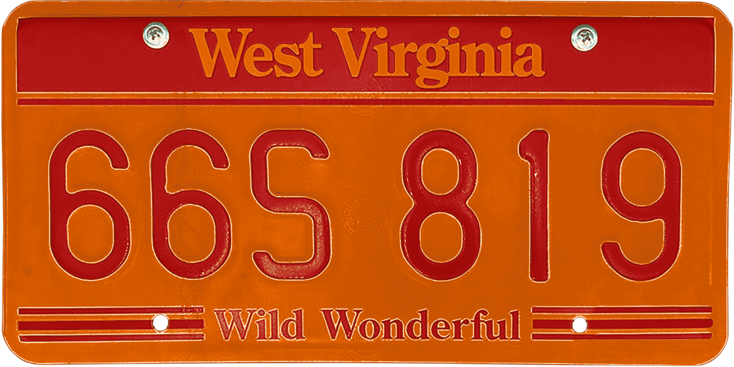 West Virginia License Plate Wrap Kit