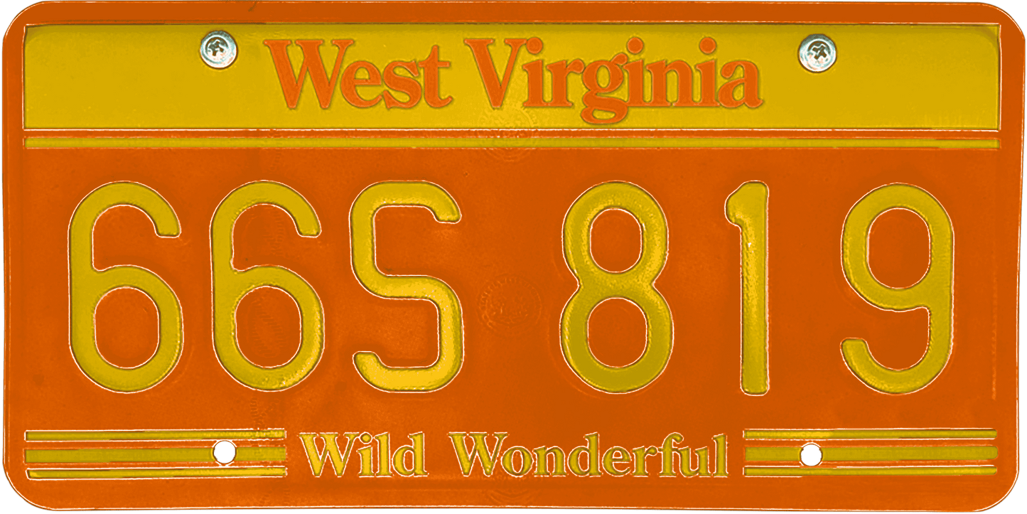 West Virginia License Plate Wrap Kit