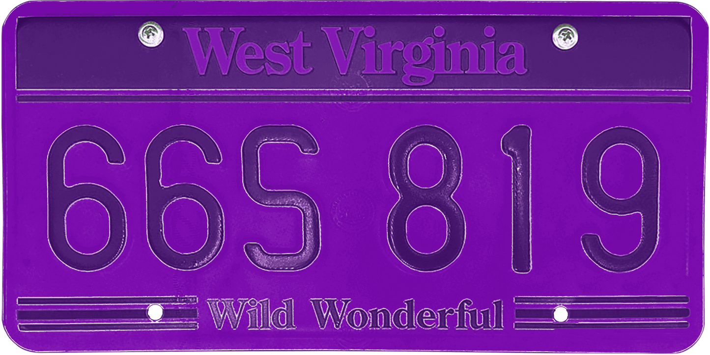 West Virginia License Plate Wrap Kit