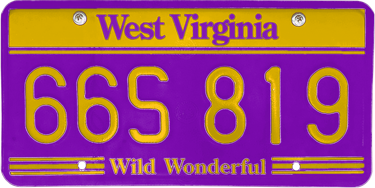 West Virginia License Plate Wrap Kit