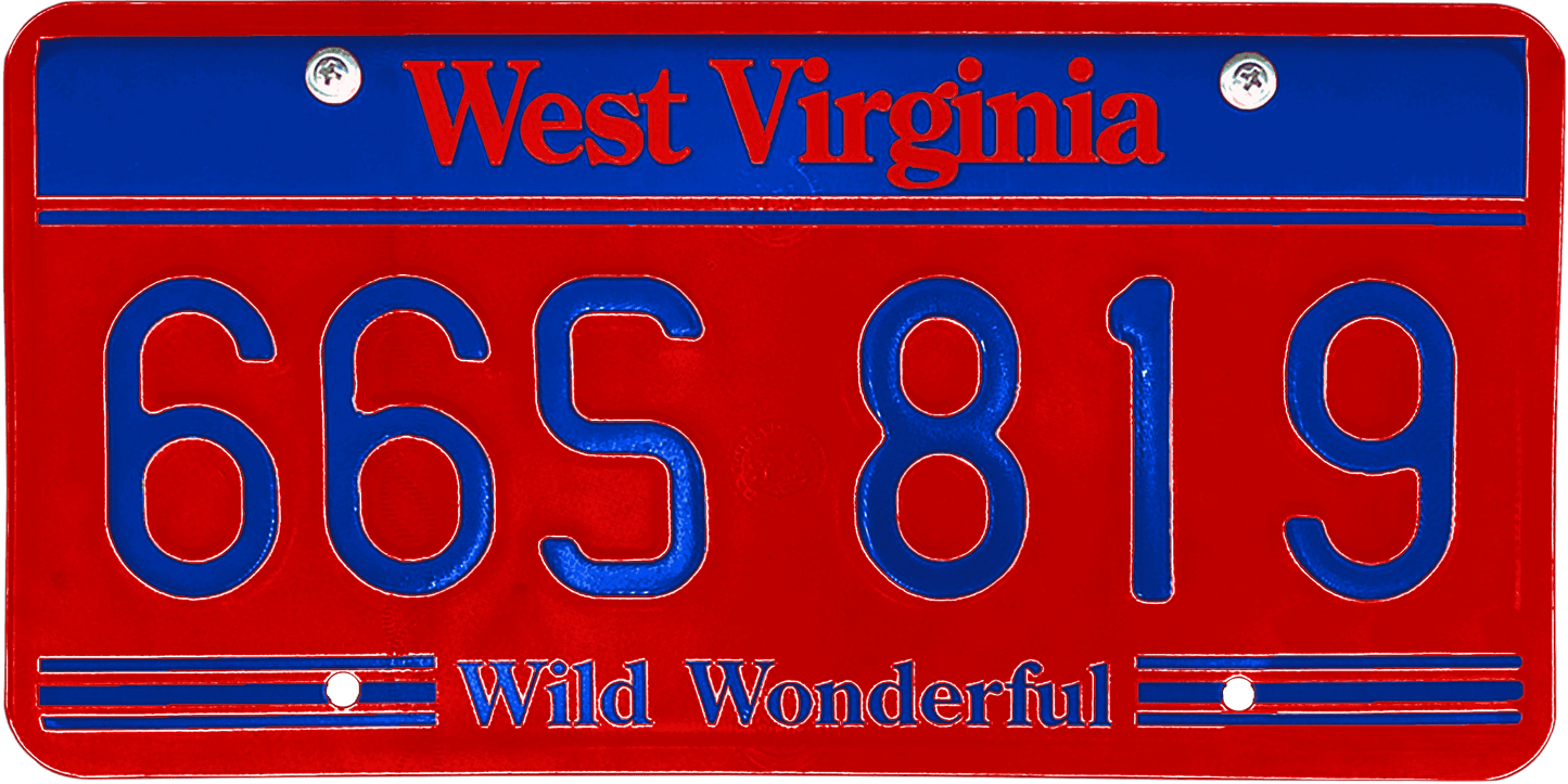 West Virginia License Plate Wrap Kit